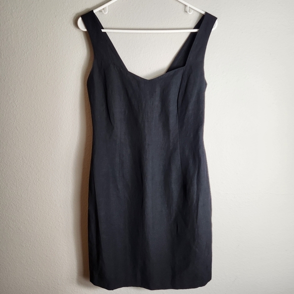 Byblos Linen Black Sleeveless Sheath Dress-Size EU 42/US 6 - Picture 1 of 7